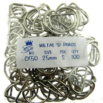 D Rings Metal Loops Buckles Gold & Silver Webbing Bag Straps 12mm / 19mm / 25mm - ThreadandTrimmings