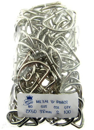 D Rings Metal Loops Buckles Gold & Silver Webbing Bag Straps 12mm / 19mm / 25mm - ThreadandTrimmings