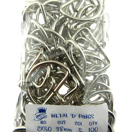 D Rings Metal Loops Buckles Gold & Silver Webbing Bag Straps 12mm / 19mm / 25mm - ThreadandTrimmings