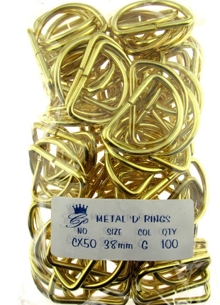 D Rings Metal Loops Buckles Gold & Silver Webbing Bag Straps 12mm / 19mm / 25mm - ThreadandTrimmings