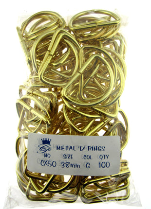 D Rings Metal Loops Buckles Gold & Silver Webbing Bag Straps 12mm / 19mm / 25mm - ThreadandTrimmings