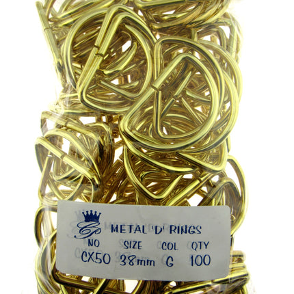 D Rings Metal Loops Buckles Gold & Silver Webbing Bag Straps 12mm / 19mm / 25mm - ThreadandTrimmings