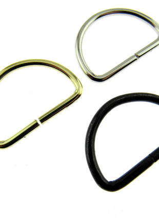 D Rings Metal Loops Buckles Gold & Silver Webbing Bag Straps 12mm / 19mm / 25mm - ThreadandTrimmings