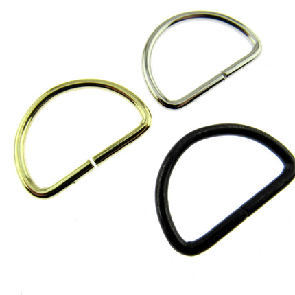 D Rings Metal Loops Buckles Gold & Silver Webbing Bag Straps 12mm / 19mm / 25mm - ThreadandTrimmings