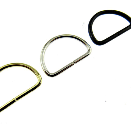 D Rings Metal Loops Buckles Gold & Silver Webbing Bag Straps 12mm / 19mm / 25mm - ThreadandTrimmings