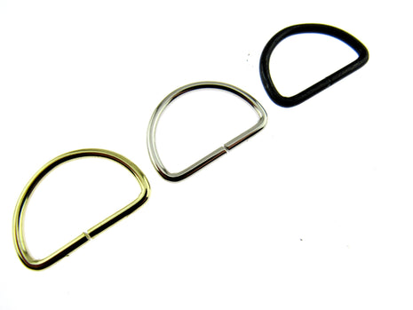 D Rings Metal Loops Buckles Gold & Silver Webbing Bag Straps 12mm / 19mm / 25mm - ThreadandTrimmings