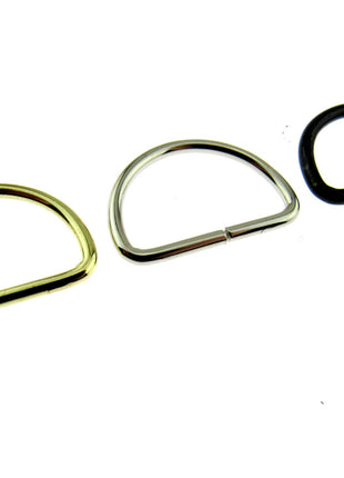D Rings Metal Loops Buckles Gold & Silver Webbing Bag Straps 12mm / 19mm / 25mm - ThreadandTrimmings