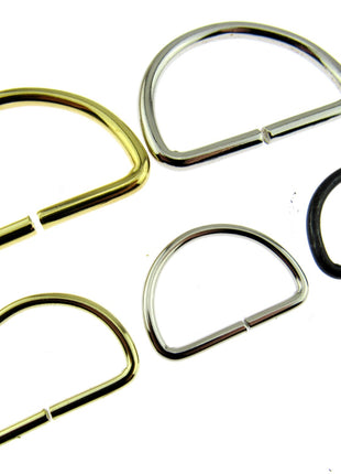 D Rings Metal Loops Buckles Gold & Silver Webbing Bag Straps 12mm / 19mm / 25mm - ThreadandTrimmings