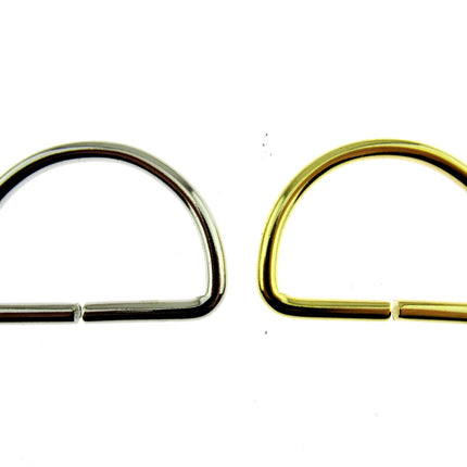 D Rings Metal Loops Buckles Gold & Silver Webbing Bag Straps 12mm / 19mm / 25mm - ThreadandTrimmings