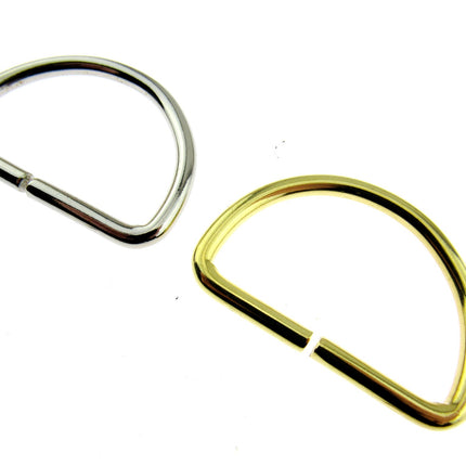 D Rings Metal Loops Buckles Gold & Silver Webbing Bag Straps 12mm / 19mm / 25mm - ThreadandTrimmings