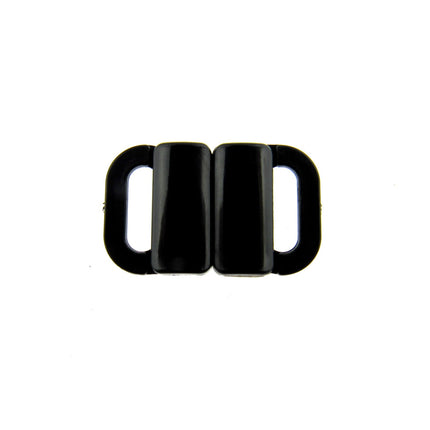 Bikini Clips Bra Fasteners Two Bar Rectangle Shape - 10mm - Black or White - ThreadandTrimmings