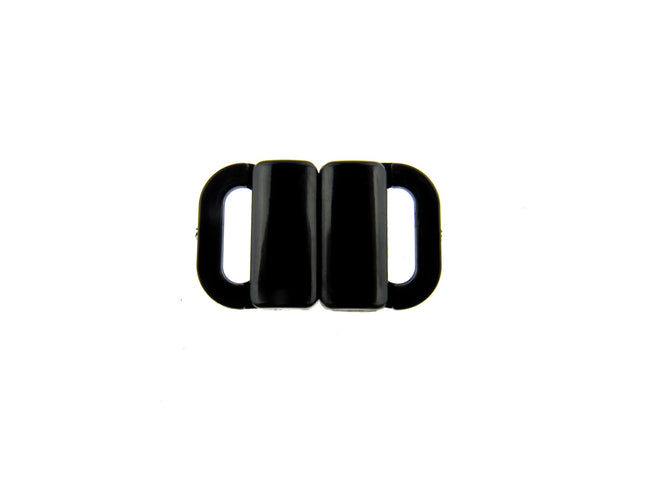 Black Bikini Clips Bra Fasteners 2 Bar 13mm 4 x Sets - ThreadandTrimmings
