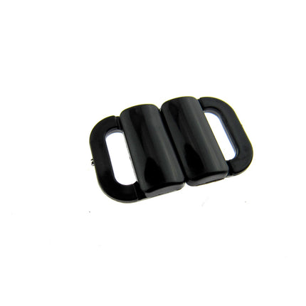 Bikini Clips Bra Fasteners Two Bar Rectangle Shape - 10mm - Black or White - ThreadandTrimmings