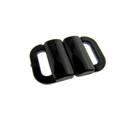 Bikini Clips Bra Fasteners Two Bar Rectangle Shape - 10mm - Black or White - ThreadandTrimmings