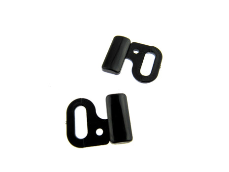 Black Bikini Clips Bra Fasteners 2 Bar 13mm 4 x Sets - ThreadandTrimmings