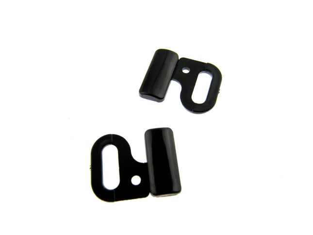 Black Bikini Clips Bra Fasteners 2 Bar 13mm 4 x Sets - ThreadandTrimmings