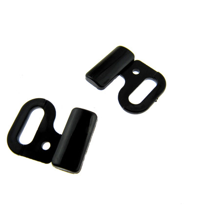 Bikini Clips Bra Fasteners Two Bar Rectangle Shape - 10mm - Black or White - ThreadandTrimmings