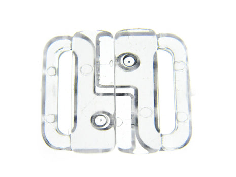 Clear Bikini Clips Bra Fasteners Crystal Two Bars Fasteners - 13mm / 19mm - ThreadandTrimmings