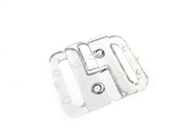 Clear Bikini Clips Bra Fasteners Crystal Two Bars Fasteners - 13mm / 19mm - ThreadandTrimmings