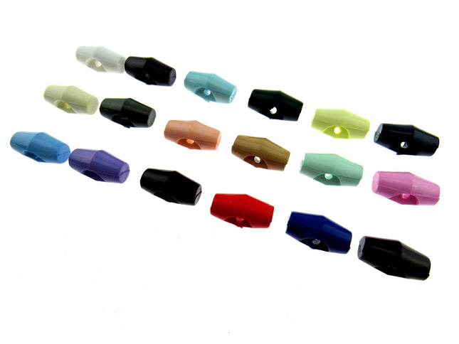Baby Toggle Buttons Plastic 19mm 10pcs Choose From 18 Colours 19mm CT1 - ThreadandTrimmings