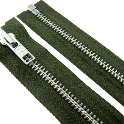 YKK Metal Open End Zips Long Jackets & Bags Zips 36" 91cm Long Zips #5 Weight - ThreadandTrimmings