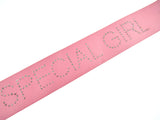 Pink Satin Ribbon with "Special Girl" Message in Daimante Print - 1m Length 40mm