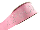 Pink Satin Ribbon with "Special Girl" Message in Daimante Print - 1m Length 40mm