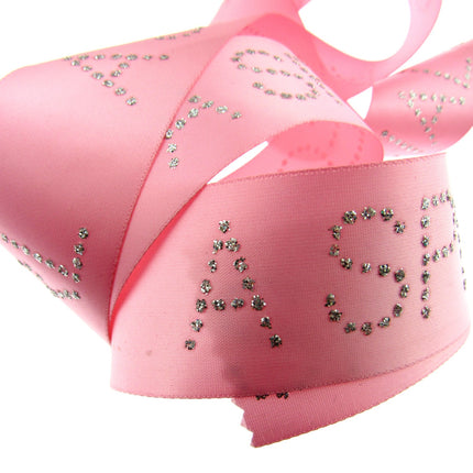 Pink Satin Ribbon with "Special Girl" Message in Daimante Print - 1m Length 40mm