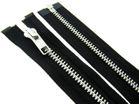 YKK Metal Open End Zips Long Jackets & Bags Zips 36" 91cm Long Zips #5 Weight - ThreadandTrimmings