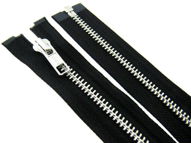 YKK Metal Open End Zips Long Jackets & Bags Zips 36" 91cm Long Zips #5 Weight - ThreadandTrimmings