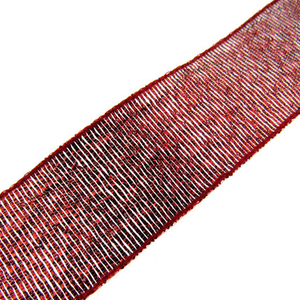 ** 3m x Red Lurex Ribbon - 25mm Wide