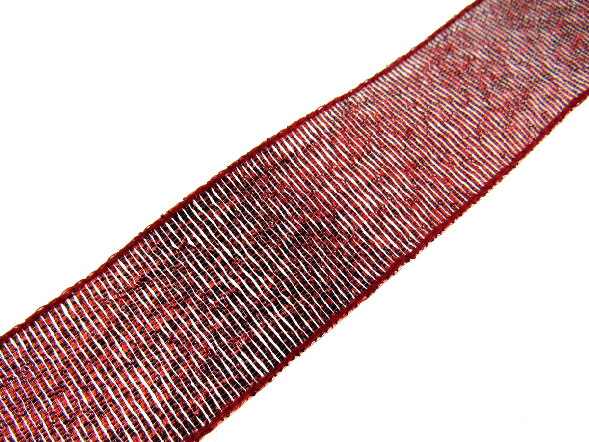 ** 3m x Red Lurex Ribbon - 25mm Wide – ThreadandTrimmings
