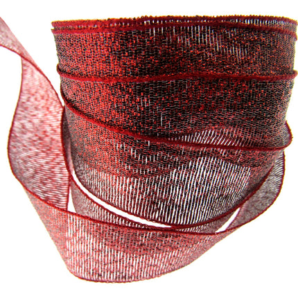 ** 3m x Red Lurex Ribbon - 25mm Wide