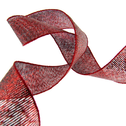 ** 3m x Red Lurex Ribbon - 25mm Wide