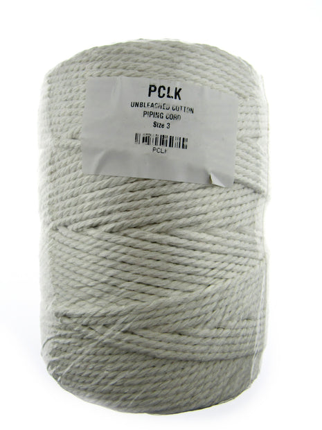 Unbleached Macrame Cotton Piping Cord - 1 Kilo Rolls - 4 Sizes - 100% Cotton - ThreadandTrimmings