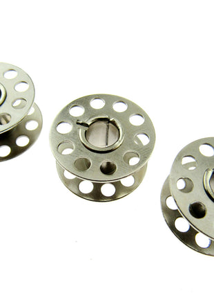 Metal Sewing Machine Bobbins - 3 x Bobbins -15K Universal Will Fit Most Machines - ThreadandTrimmings