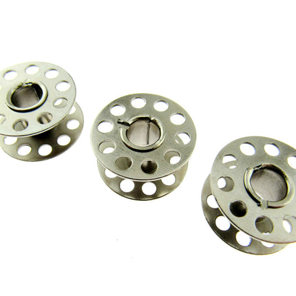 Metal Sewing Machine Bobbins - 3 x Bobbins -15K Universal Will Fit Most Machines - ThreadandTrimmings