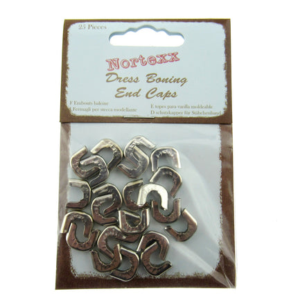 Metal Boning End Caps - 25 Pieces Per Pack - Size 10mm