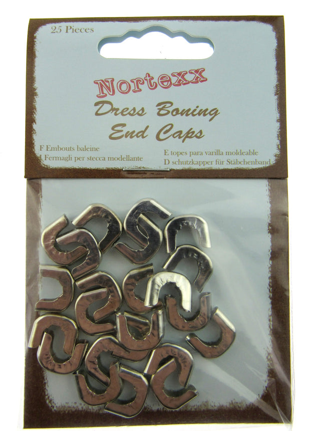 Metal Boning End Caps - 25 Pieces Per Pack - Size 10mm