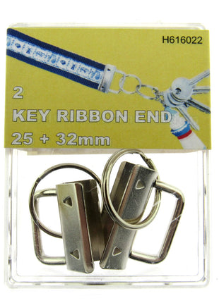 Key Fob Hardware - Split Ring - 2 Pcs - 25mm & 32mm - DIY Fabric Wrist Key Fob