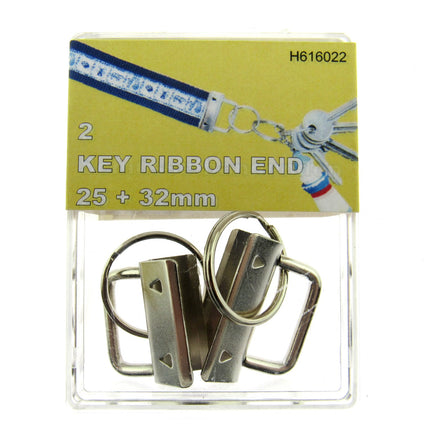 Key Fob Hardware - Split Ring - 2 Pcs - 25mm & 32mm - DIY Fabric Wrist Key Fob