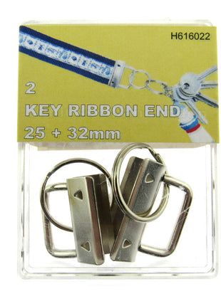 Key Fob Hardware - Split Ring - 2 Pcs - 25mm & 32mm - DIY Fabric Wrist Key Fob