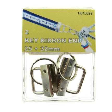 Key Fob Hardware - Split Ring - 2 Pcs - 25mm & 32mm - DIY Fabric Wrist Key Fob
