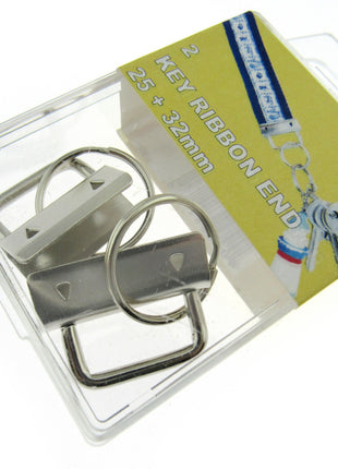 Key Fob Hardware - Split Ring - 2 Pcs - 25mm & 32mm - DIY Fabric Wrist Key Fob