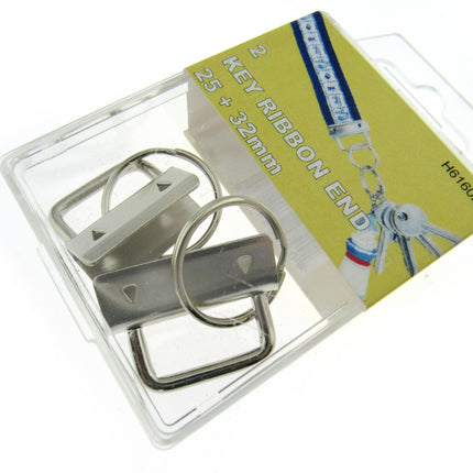 Key Fob Hardware - Split Ring - 2 Pcs - 25mm & 32mm - DIY Fabric Wrist Key Fob