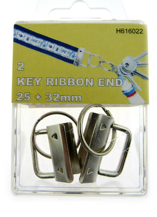 Key Fob Hardware - Split Ring - 2 Pcs - 25mm & 32mm - DIY Fabric Wrist Key Fob
