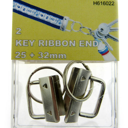 Key Fob Hardware - Split Ring - 2 Pcs - 25mm & 32mm - DIY Fabric Wrist Key Fob