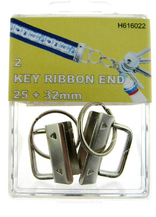 Key Fob Hardware - Split Ring - 2 Pcs - 25mm & 32mm - DIY Fabric Wrist Key Fob