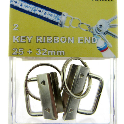 Key Fob Hardware - Split Ring - 2 Pcs - 25mm & 32mm - DIY Fabric Wrist Key Fob