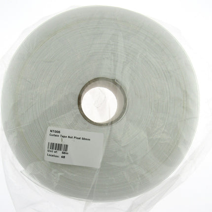 Net Curtain Pleat Tape Translucent Pencil Pleat 50mm 2 Inch Wide Voiles NT006 - ThreadandTrimmings
